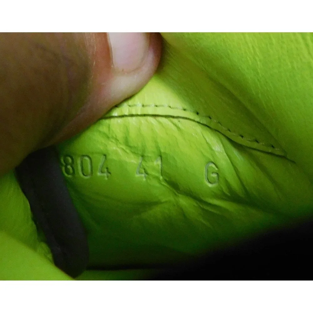 GUCCI Mens Hudson Quilted High Top Sneakers Gray Neon Green sz 41 G  US 8 appox
